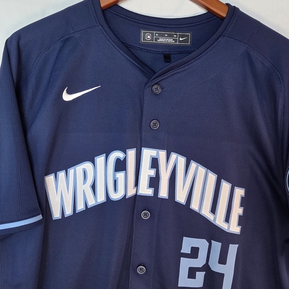 Nike Navy Wrigleyville Baseball Jersey with Light Blue Accents - Picture 3 of 14